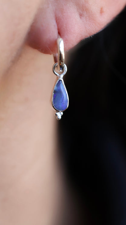 Boulder Opal Hoops