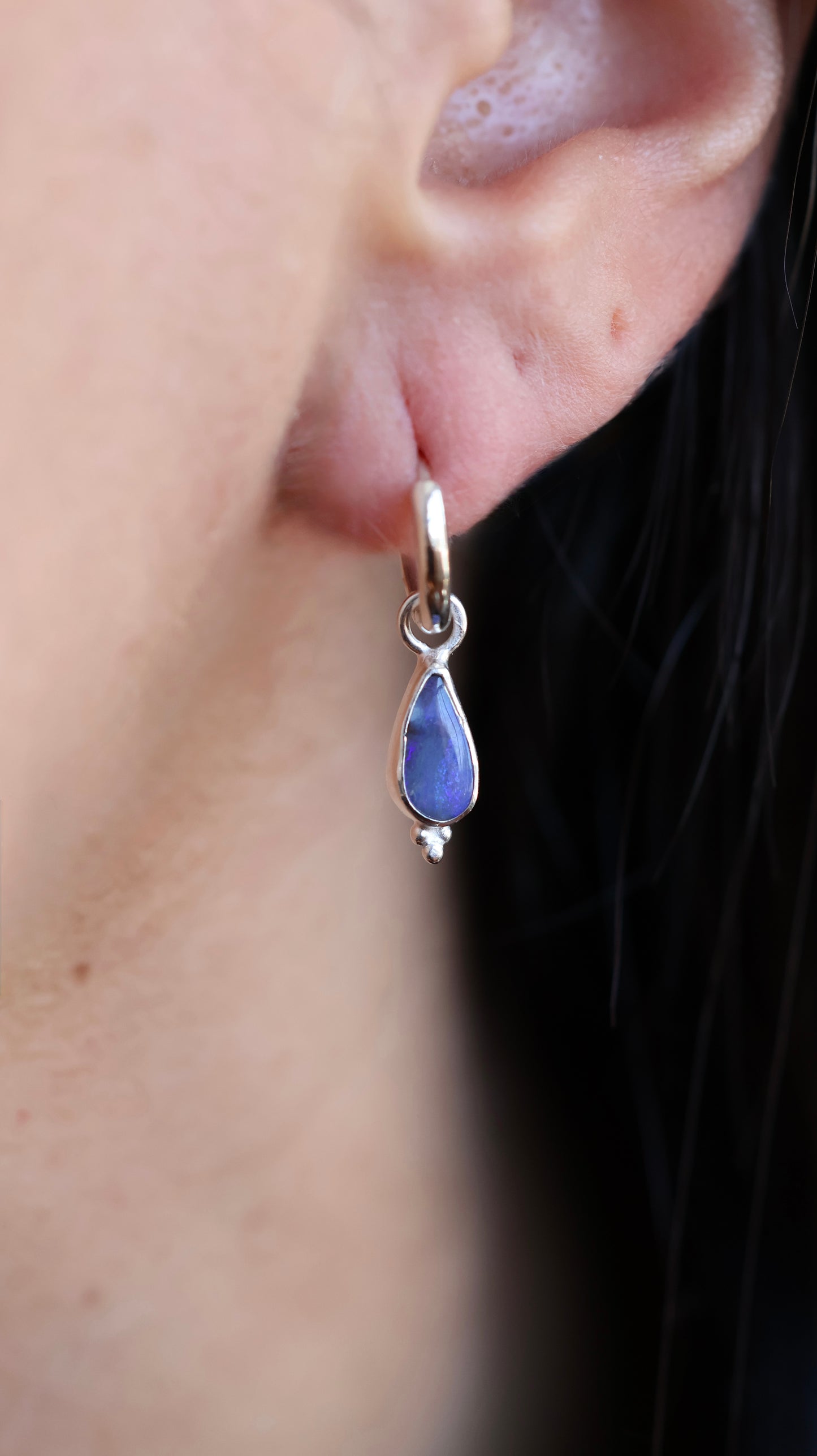 Boulder Opal Hoops