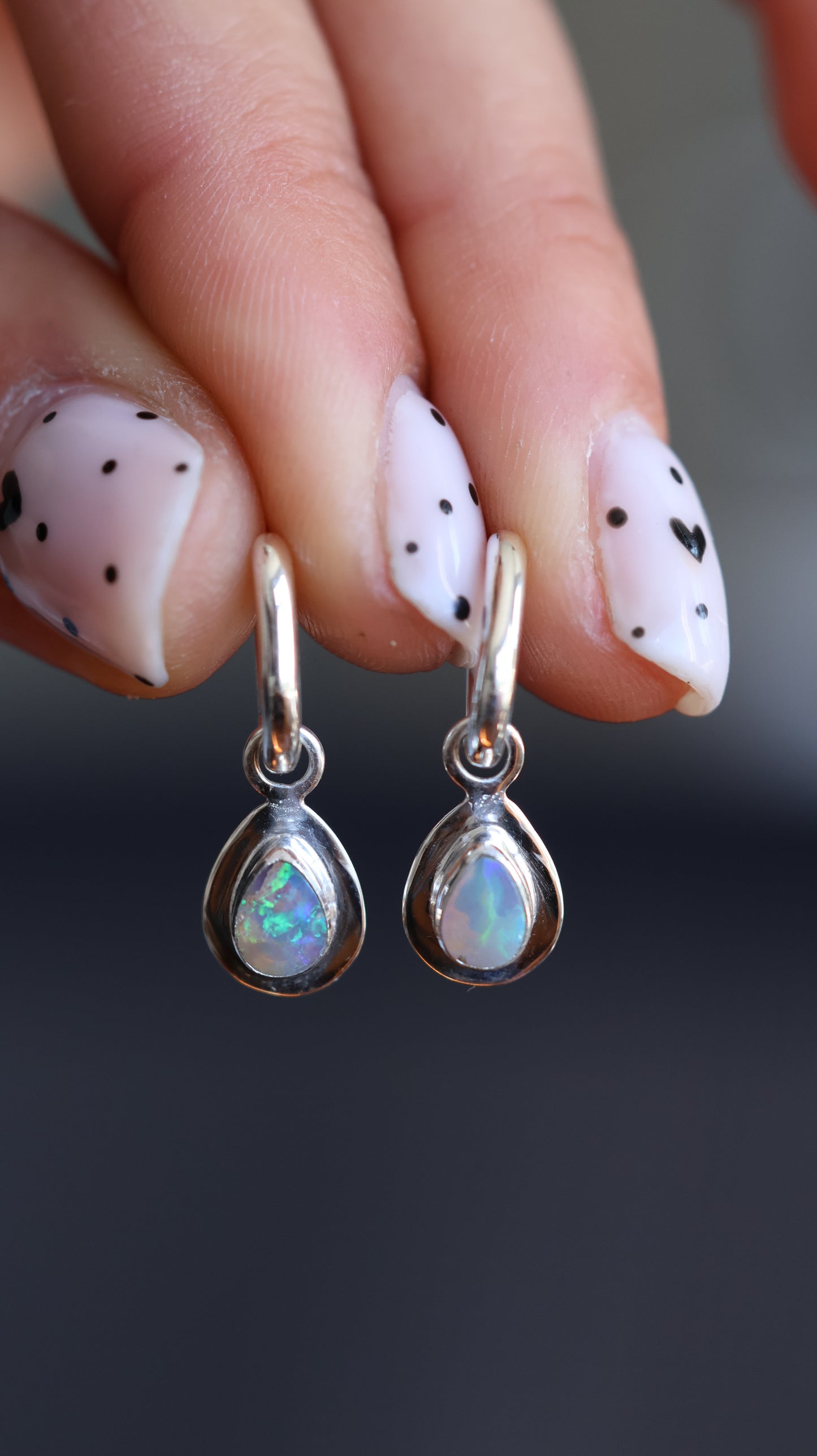 Crystal Opal Hoops