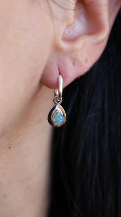 Crystal Opal Hoops
