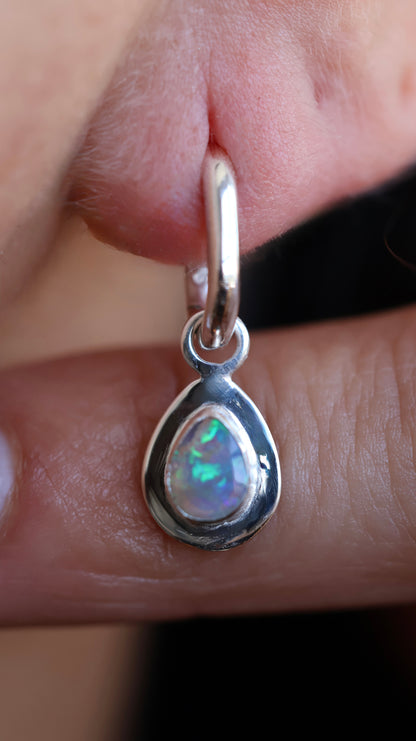 Crystal Opal Hoops