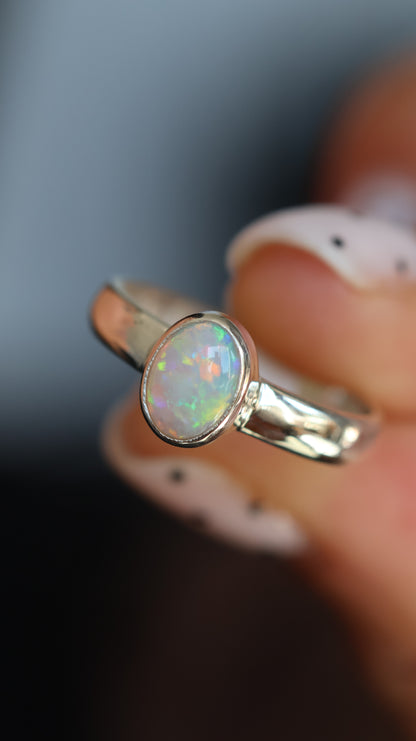 Solid Coober Pedy opal ring (size 7)
