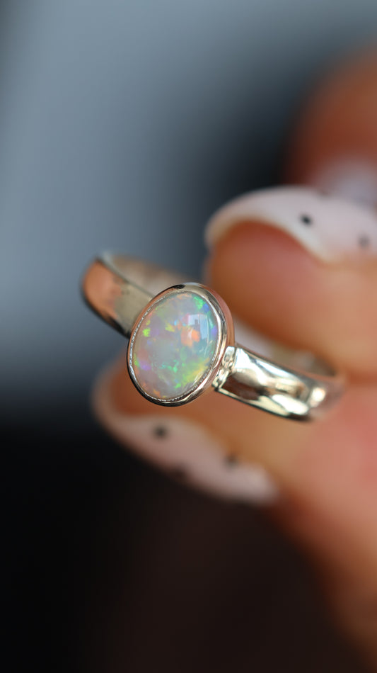 Solid Coober Pedy opal ring (size 7)