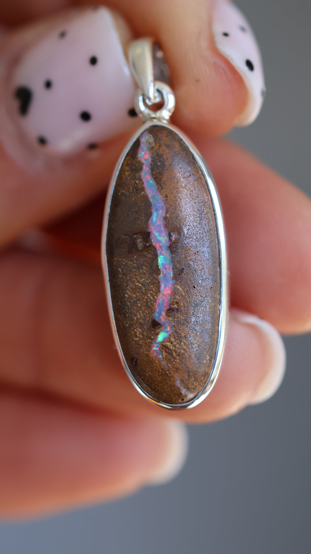 Solid Boulder Opal Pendant