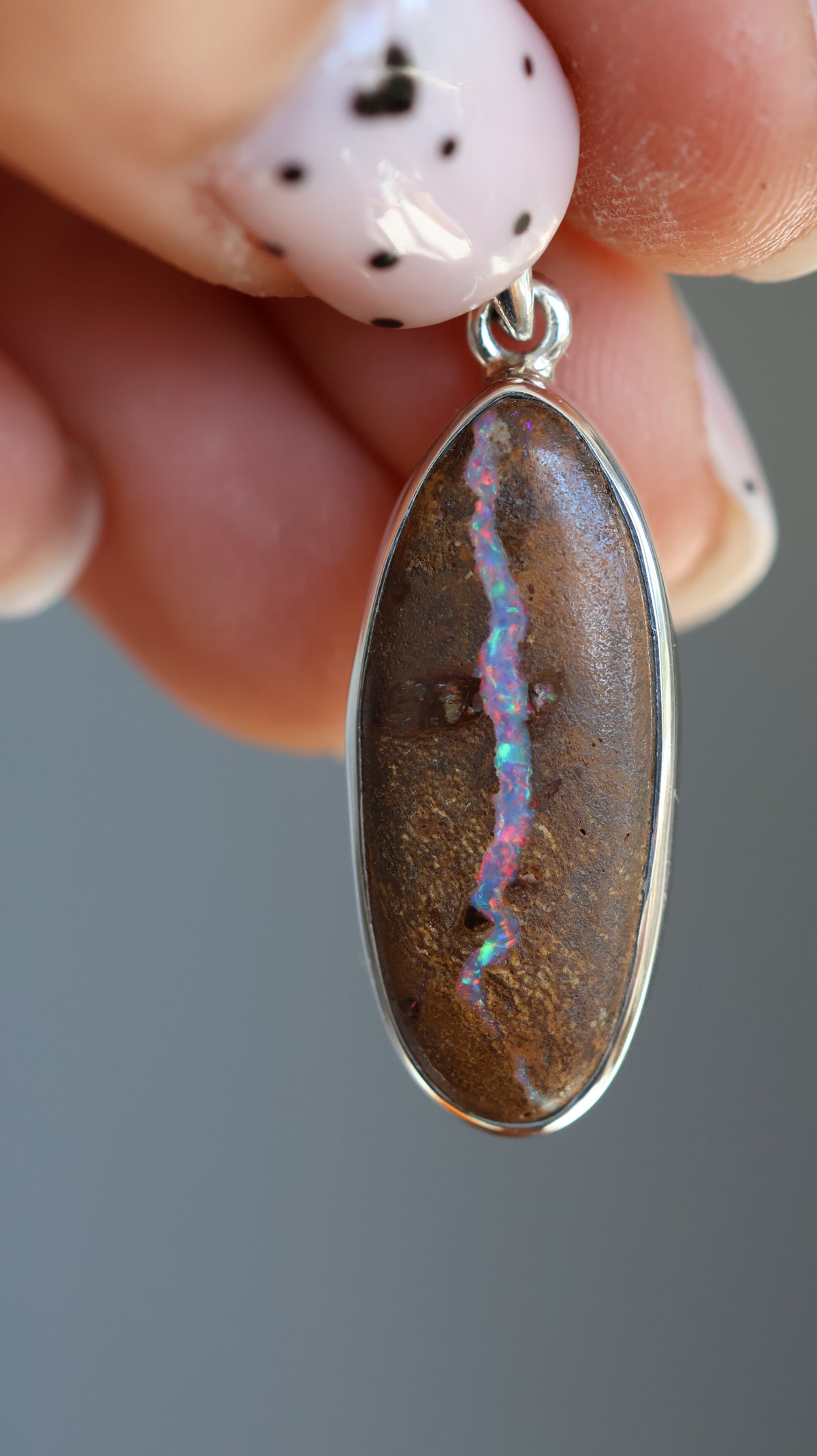 Solid Boulder Opal Pendant