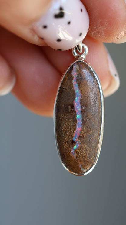Solid Boulder Opal Pendant