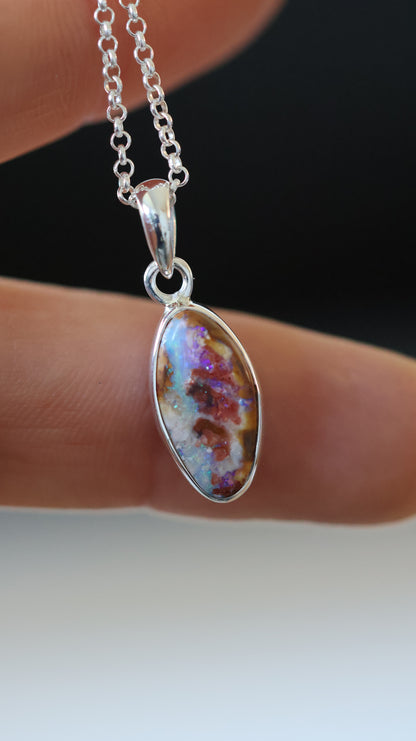 solid boulder opal pendant