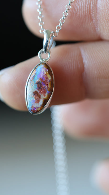 solid boulder opal pendant