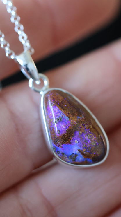 solid boulder opal pendant