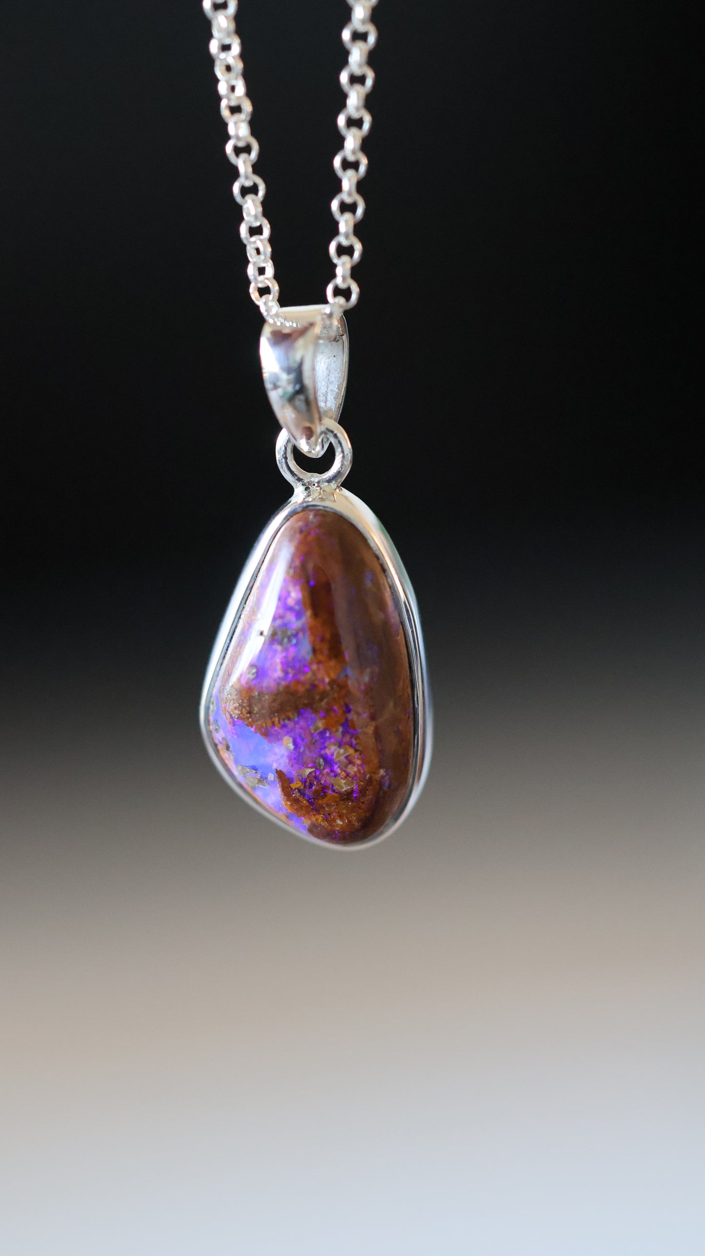 solid boulder opal pendant