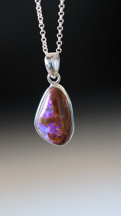 solid boulder opal pendant