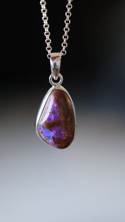 solid boulder opal pendant