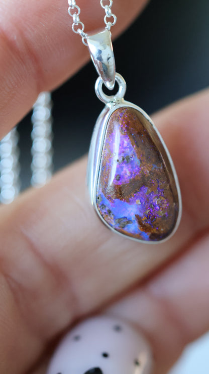 solid boulder opal pendant