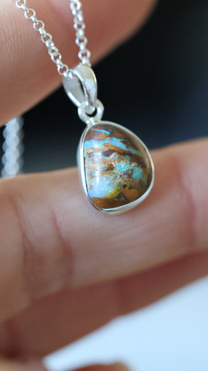 Solid Boulder Opal Pendant
