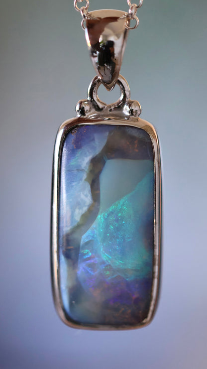 Solid Boulder Opal Pendant