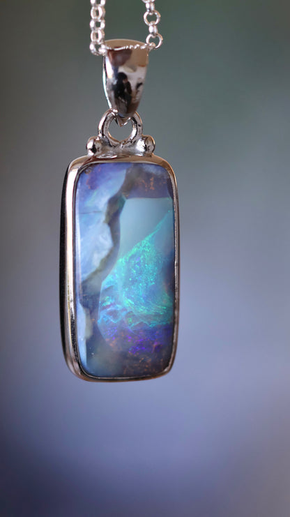 Solid Boulder Opal Pendant
