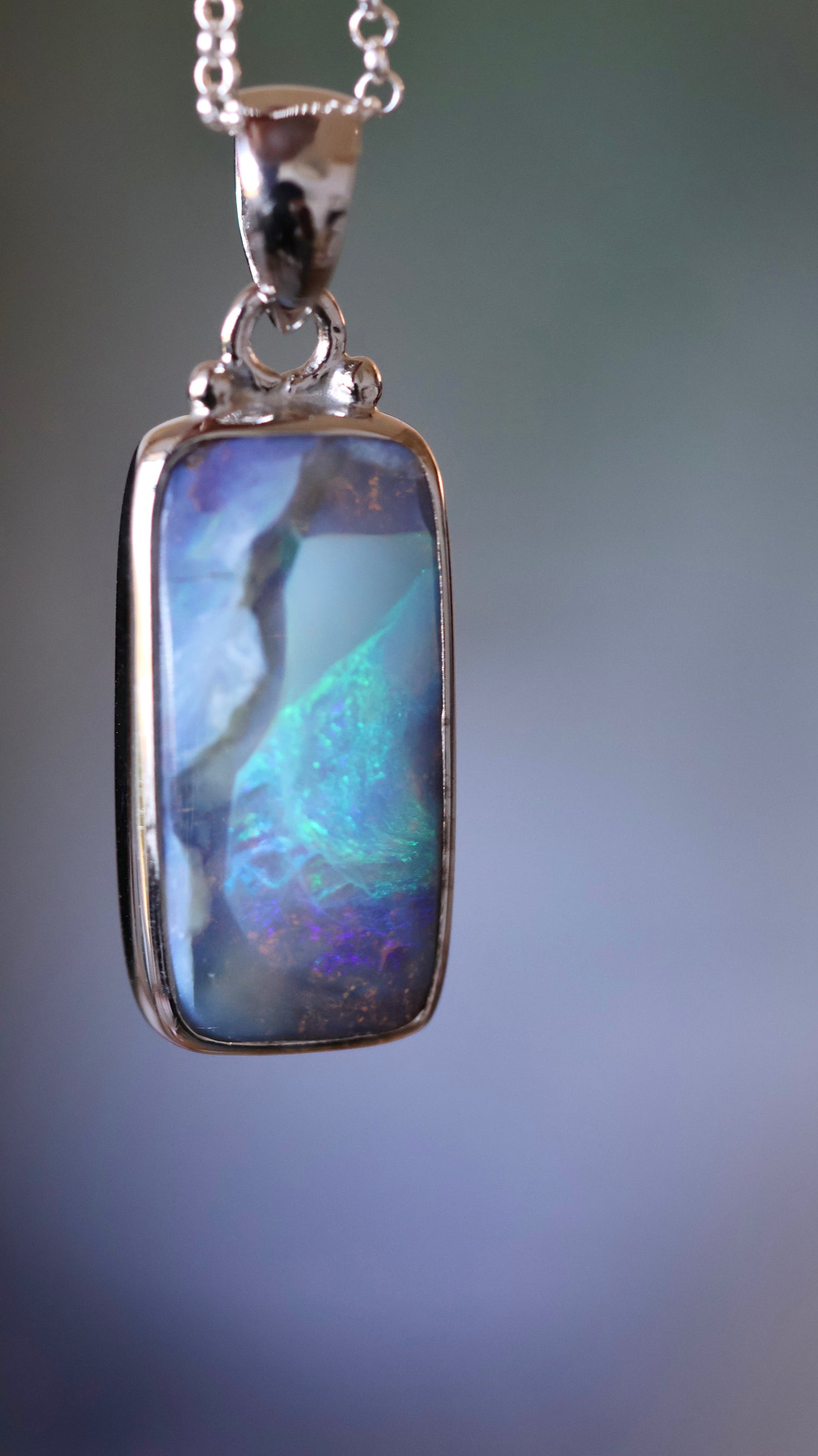 Solid Boulder Opal Pendant