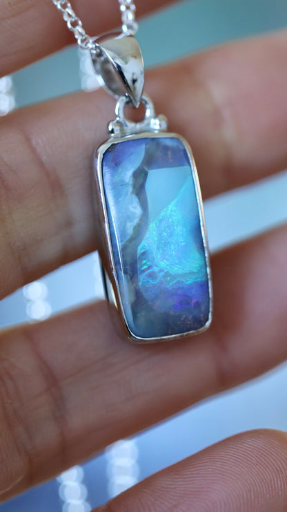 Solid Boulder Opal Pendant
