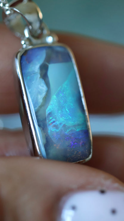 Solid Boulder Opal Pendant
