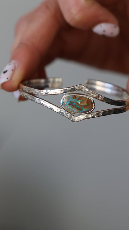 Solid Boulder Opal Cuff Bracelet