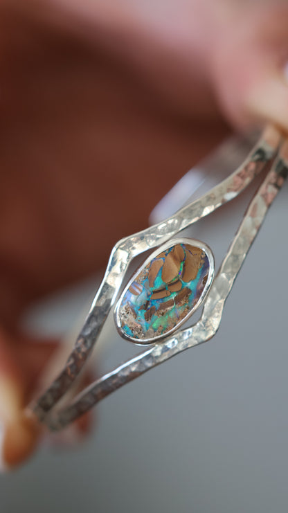 Solid Boulder Opal Cuff Bracelet