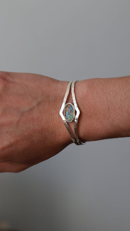 Solid Boulder Opal Cuff Bracelet