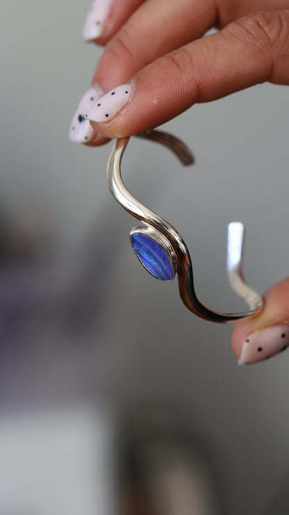 Wavy Boulder Opal Cuff