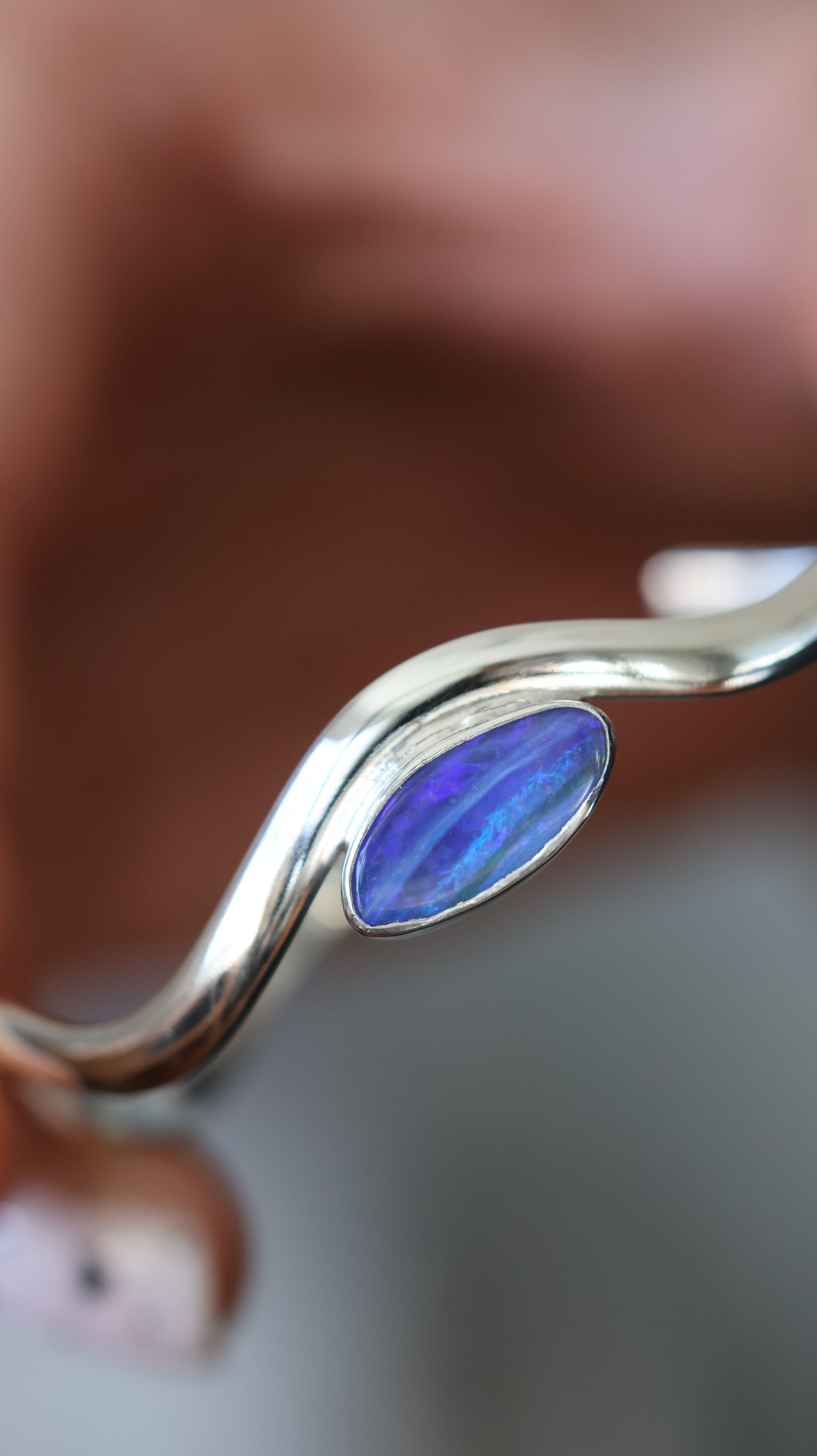 Wavy Boulder Opal Cuff