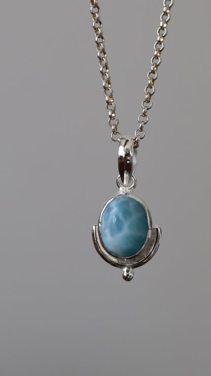 Lagoon oval Larimar Pendant