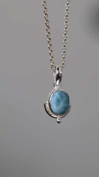 Lagoon oval Larimar Pendant