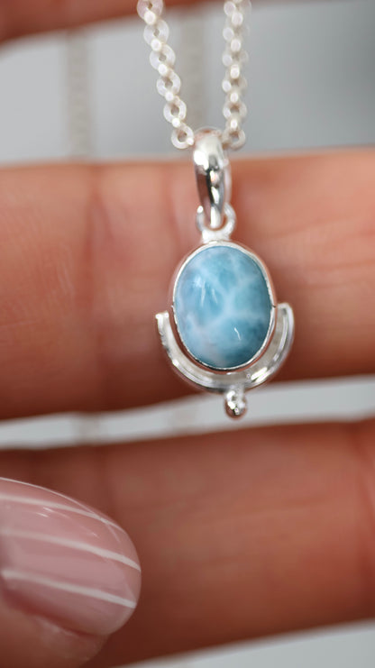 Lagoon oval Larimar Pendant