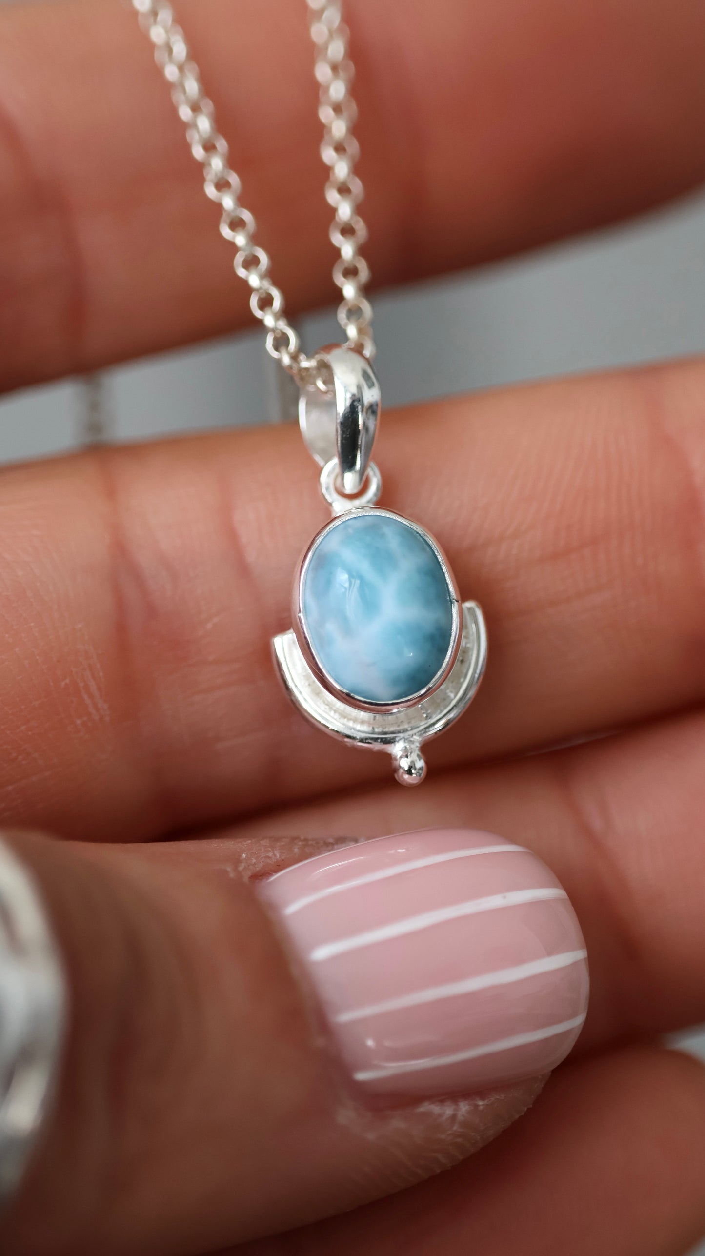 Lagoon oval Larimar Pendant