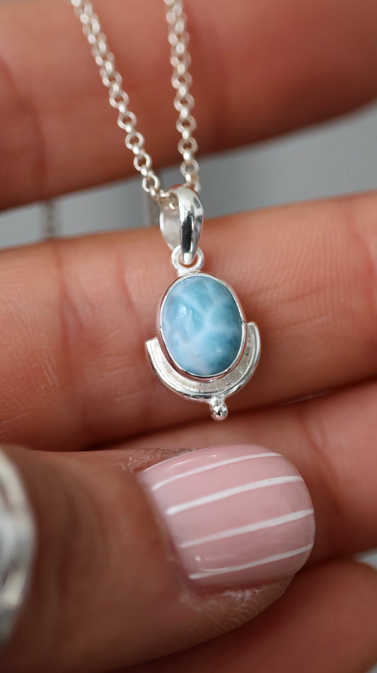 Lagoon oval Larimar Pendant