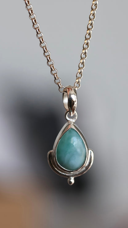 Lagoon teardrop Larimar Pendant