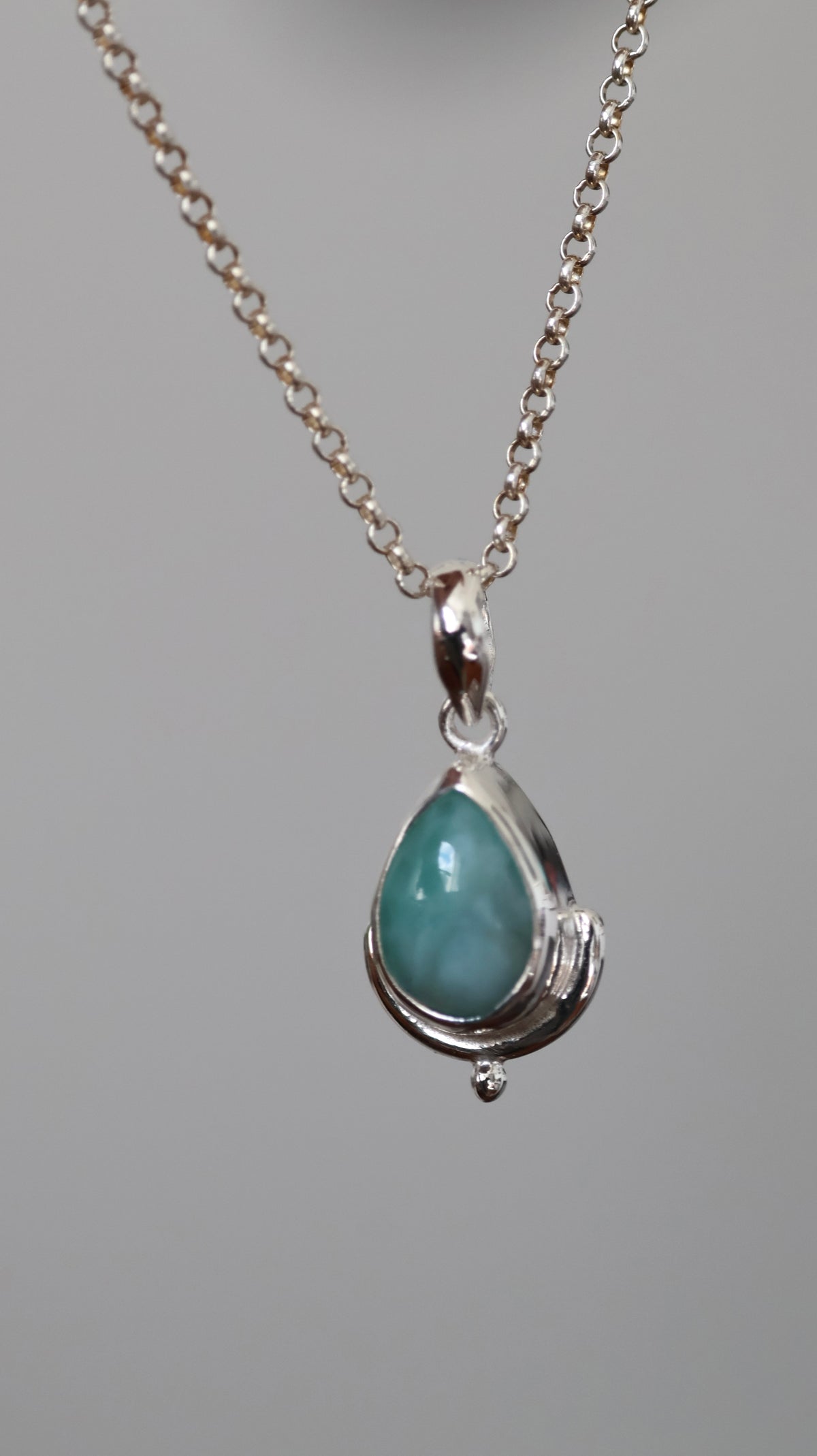 Lagoon teardrop Larimar Pendant