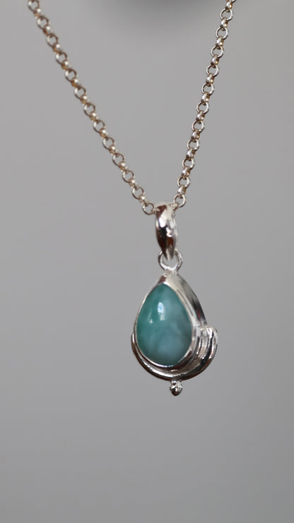 Lagoon teardrop Larimar Pendant