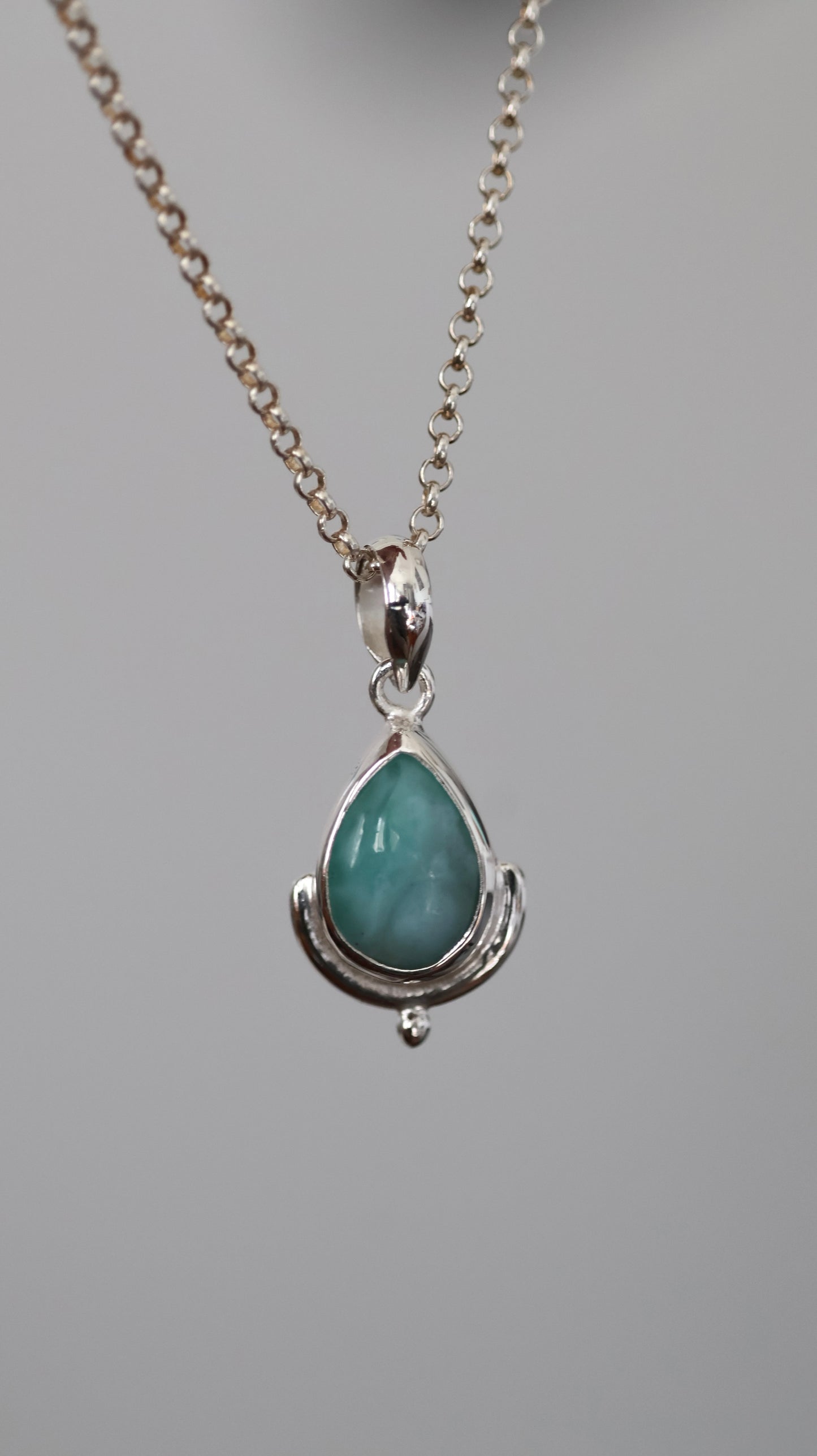 Lagoon teardrop Larimar Pendant