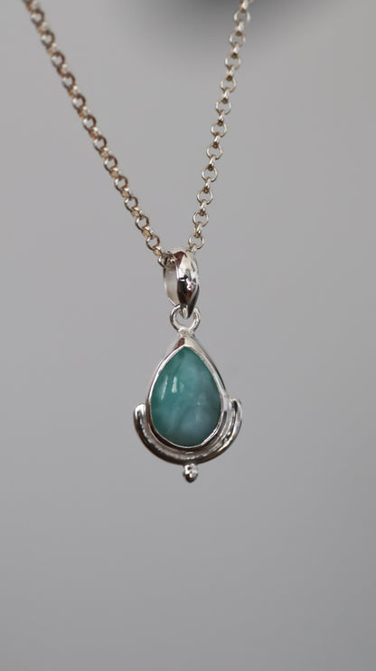 Lagoon teardrop Larimar Pendant