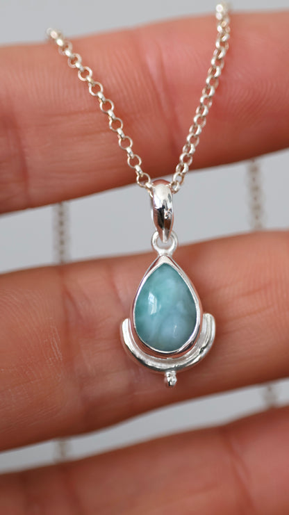 Lagoon teardrop Larimar Pendant