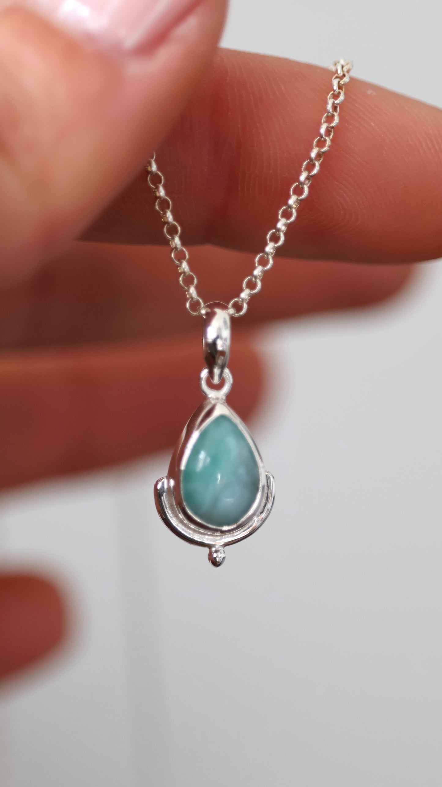 Lagoon teardrop Larimar Pendant