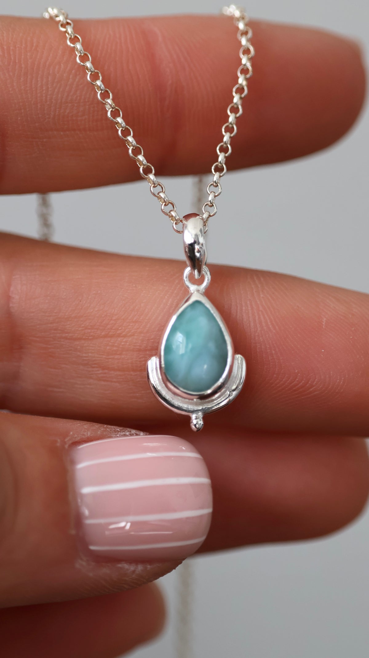 Lagoon teardrop Larimar Pendant