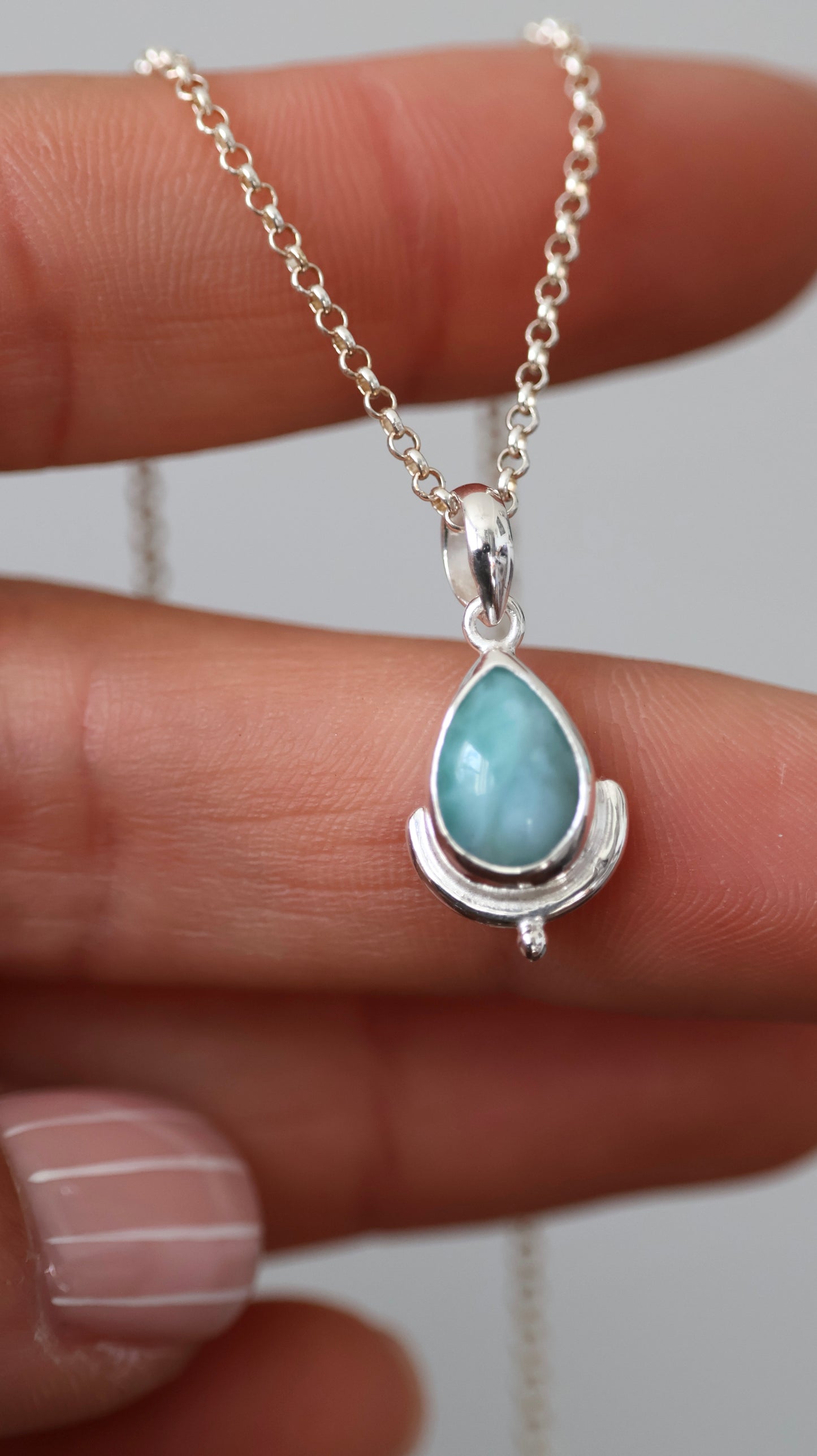 Lagoon teardrop Larimar Pendant