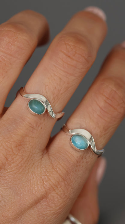 Wavy - Larimar Ring