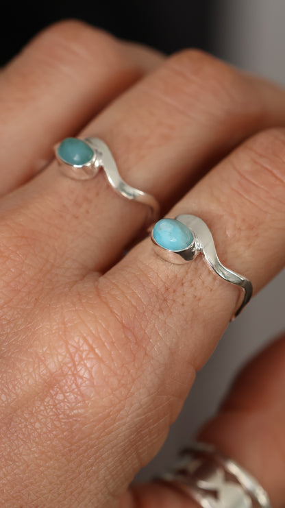 Wavy - Larimar Ring