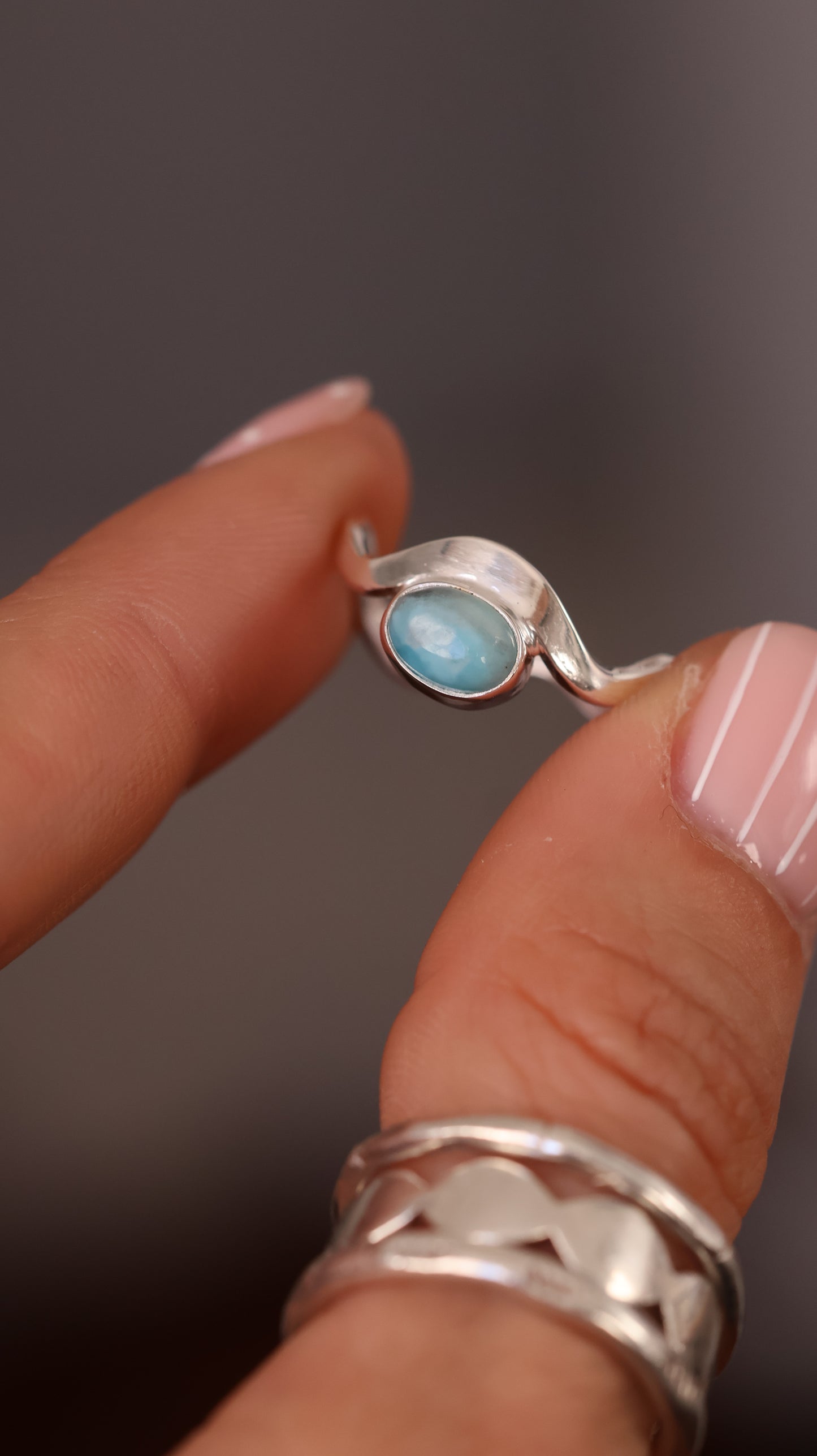 Wavy - Larimar Ring