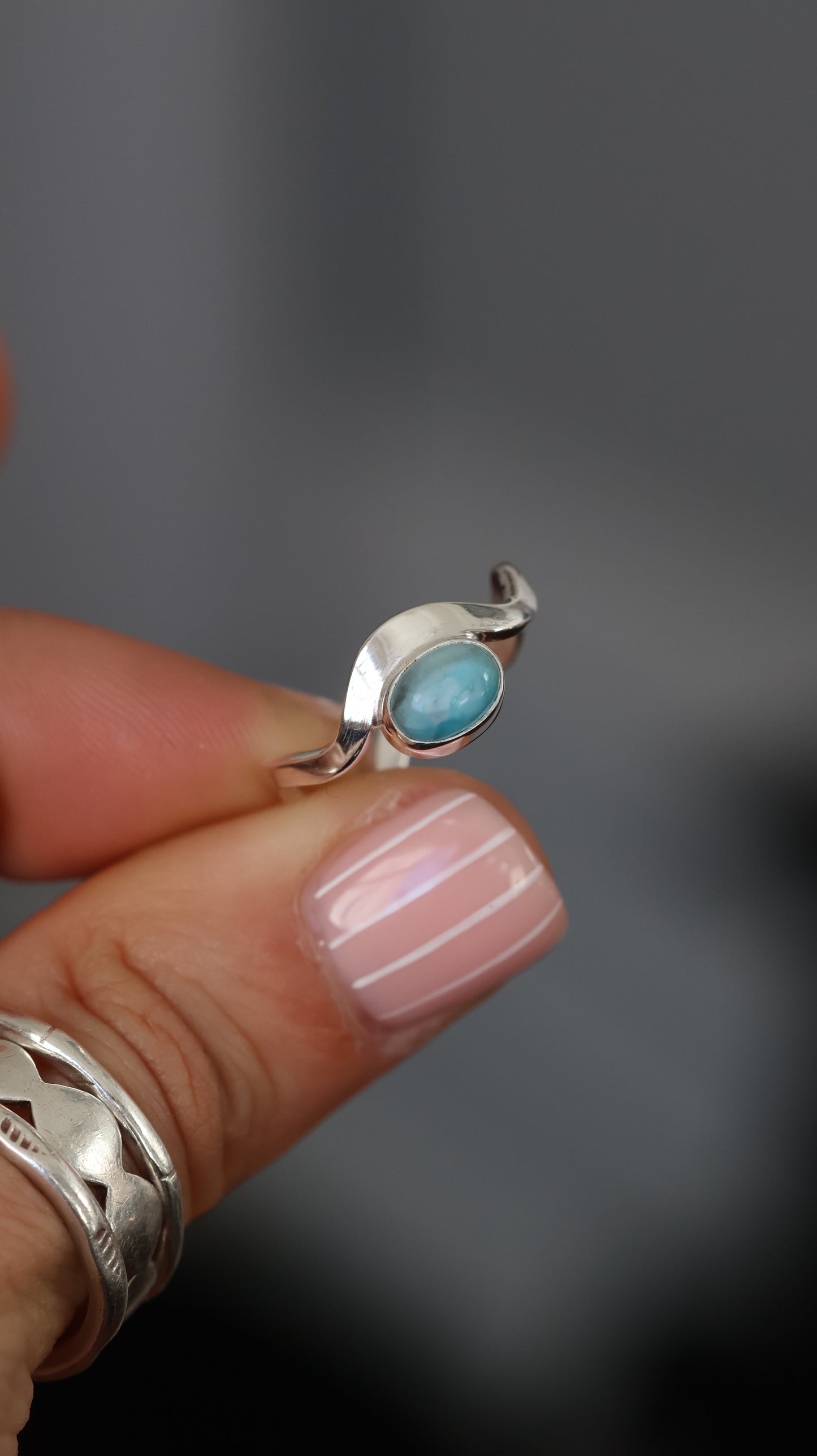 Wavy - Larimar Ring