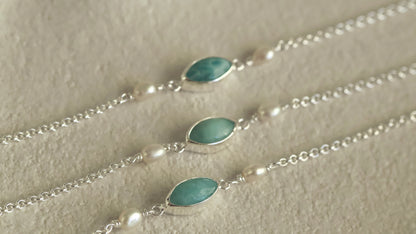 Pearl & Larimar Bracelet