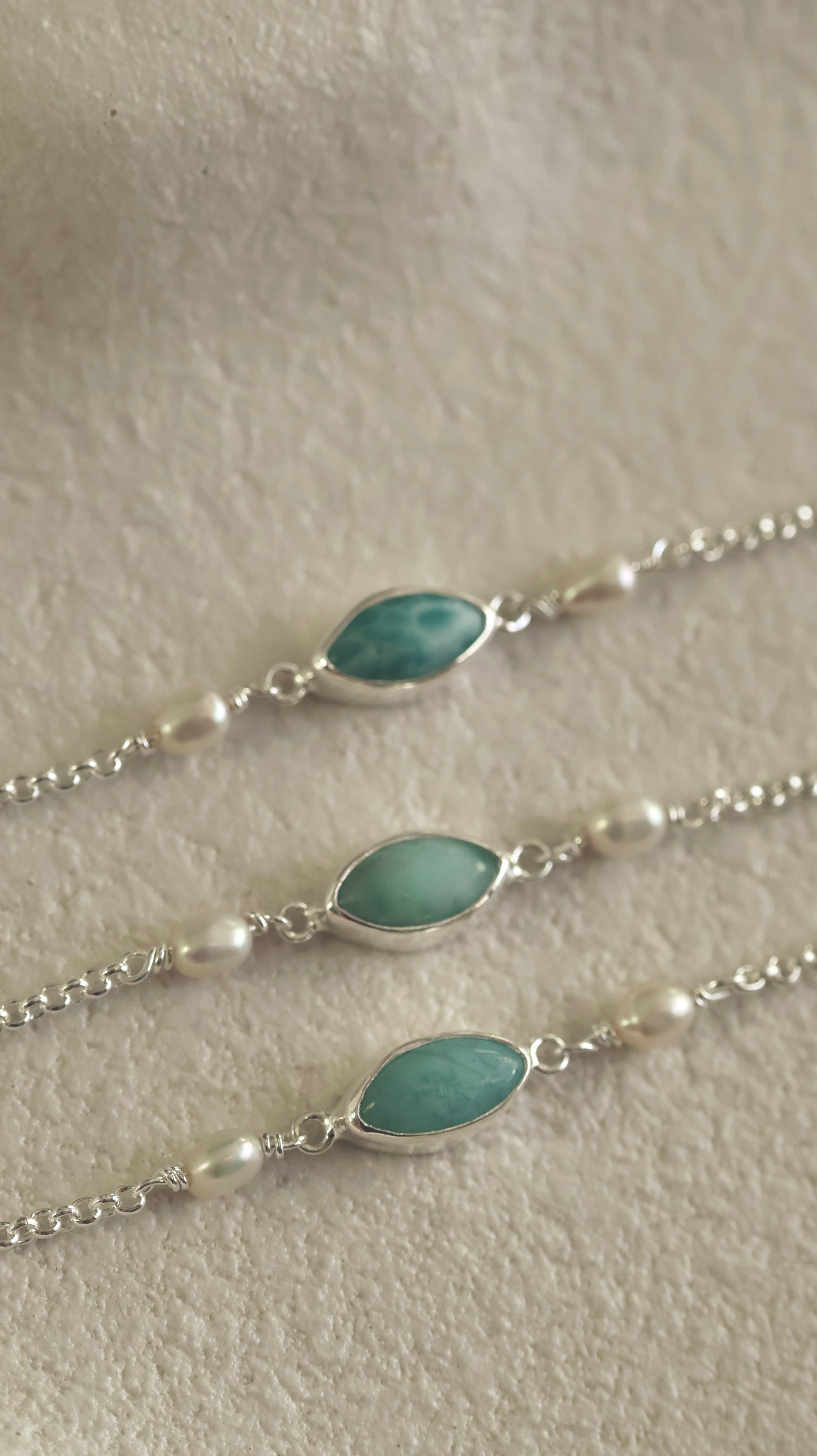 Pearl & Larimar Bracelet