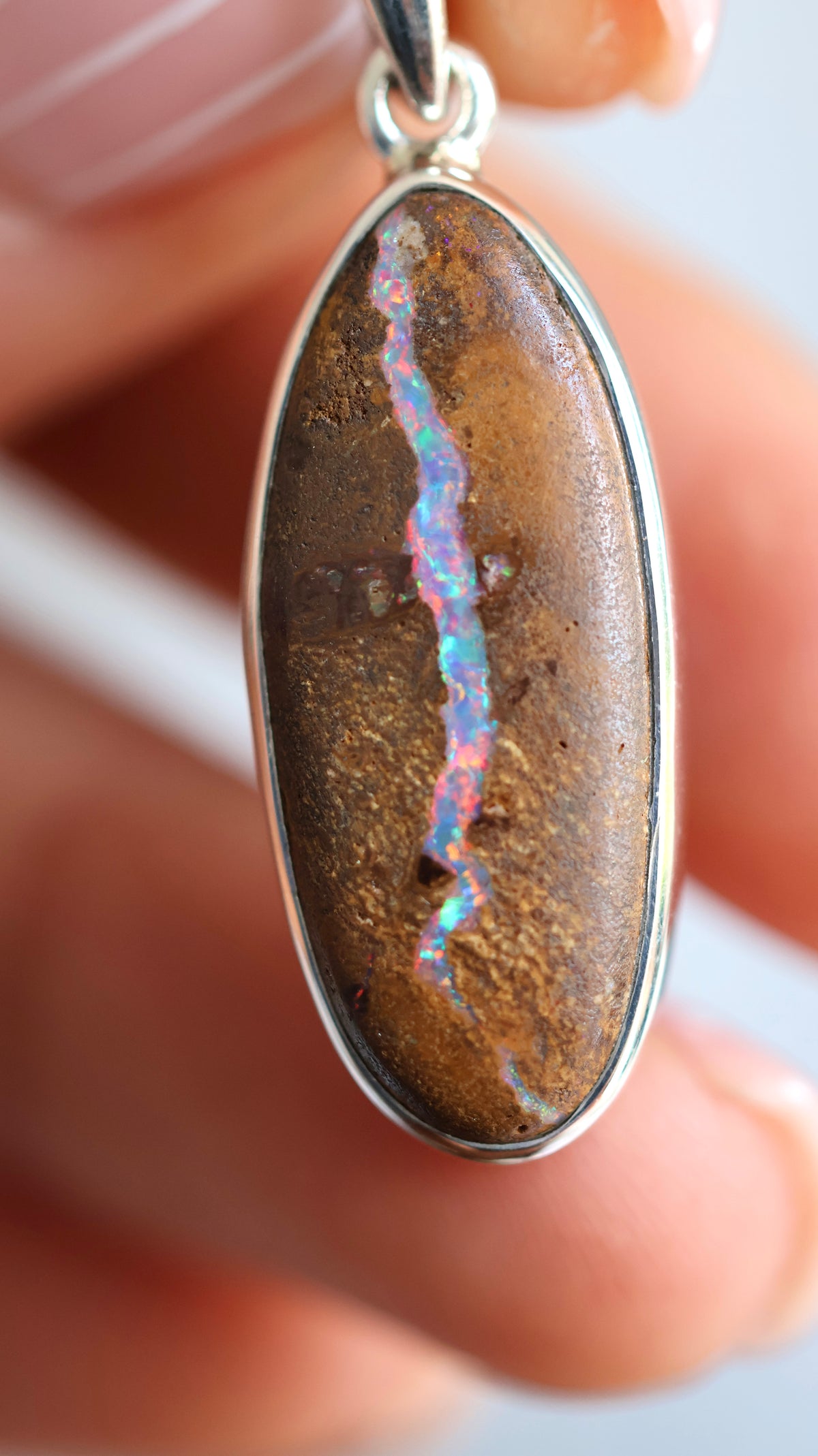 Solid Boulder Opal Pendant