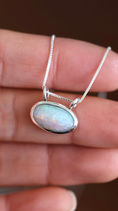 Solid Oval Opal Necklace
